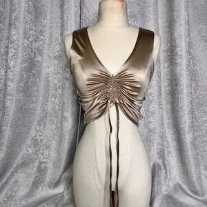 Electric Family Metallic Tan‎ Fabric